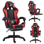 Fotel gamingowy obrotowy z podnóżkiem EC GAMING masażer KO24CZE - obrazek 2