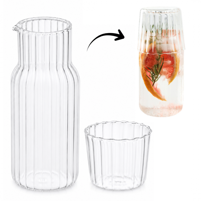 karafka-z-falowanymi-sciankami-510ml-i-pokrywka-szklanka-220-ml-karr02 Karafka z falowanymi ściankami 510ml i pokrywką- szklanką 220 ml KARR02 - obrazek 1