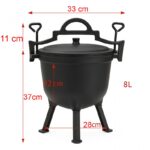 Kociołek żeliwny garnek żeliwny na ognisko 8L POKRYWA BBQ01 - obrazek 4