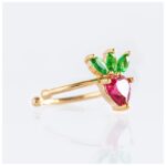 Kolczyk ze stali szlachetnej platerowanej 14k złotem z kryształkiem nausznica fruity 1sz K1546WZ2 - obrazek 2