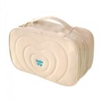 Kosmetyczka damska pikowana kuferek z rączką 24 x 9 x 15 cm KS132K - obrazek 4