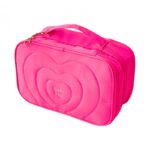 Kosmetyczka damska pikowana kuferek z rączką 24 x 9 x 15 cm KS132R - obrazek 2