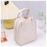 Kosmetyczka organizer na kosmetyki z rączką 17x7x19cm kremowa KS128B - obrazek 5