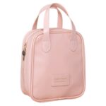 Kosmetyczka organizer na kosmetyki z rączką 17x7x19cm różowa KS128R - obrazek 4