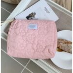 Kosmetyczka pikowana podłużna róż KS99 - obrazek 3