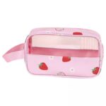 Kosmetyczka rozkładana przenośna kuferek rozmiar S 22x7x13cm TRUSKAWKI KS149 - obrazek 2
