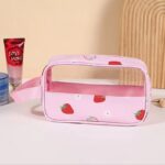 Kosmetyczka rozkładana przenośna kuferek rozmiar S 22x7x13cm TRUSKAWKI KS149 - obrazek 3