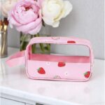 Kosmetyczka rozkładana przenośna kuferek rozmiar S 22x7x13cm TRUSKAWKI KS149 - obrazek 5