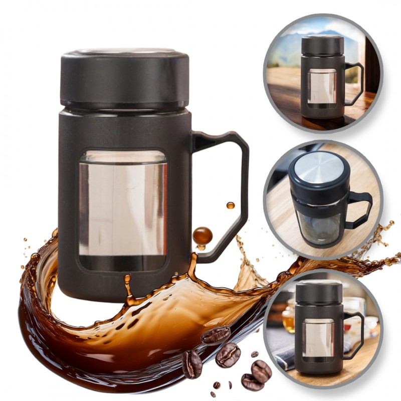 kubek-bidon-ze-szkla-na-kawe-herbate-z-uchwytem-czarny-500-ml-cup18cz Kubek bidon ze szkła na Kawę Herbatę z uchwytem czarny 500 ML CUP18CZ - obrazek 1