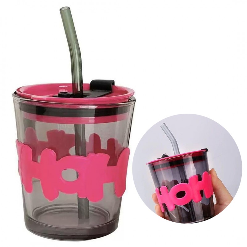 kubek-z-kolorowego-szkla-na-kawe-herbate-ze-slomka-i-zamknieciem-300-ml-cup13 Kubek z kolorowego szkła na Kawę Herbatę ze słomką i zamknięciem 300 ML CUP13 - obrazek 1