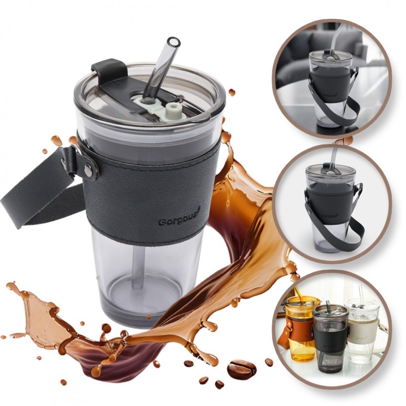 kubek-z-kolorowego-szkla-na-kawe-herbate-ze-slomka-i-zamknieciem-450-ml-cup09graf Kubek z kolorowego szkła na Kawę Herbatę ze słomką i zamknięciem 450 ML CUP09GRAF - obrazek 1