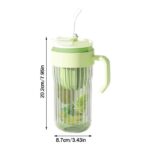 Kubek z ryflowanego szkła na Kawę Herbatę ze słomką, sitkiem i zamknięciem 550 ML CUP12FIO - obrazek 4