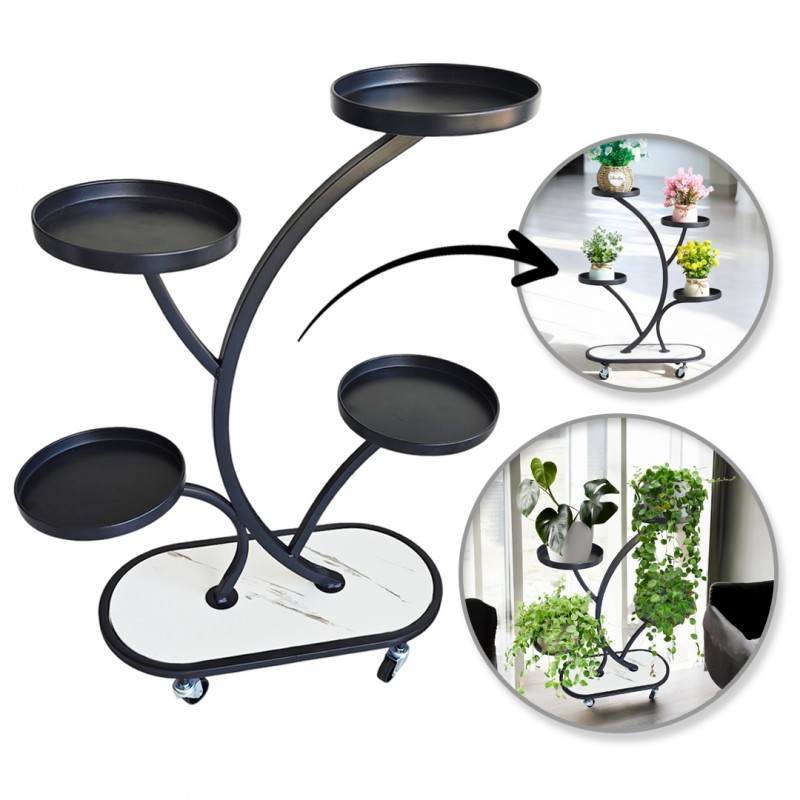 kwietnik-regal-stojak-na-kwiaty-metalowy-na-kolkach-50x-25x-80cm-sz43cz Kwietnik, regał, stojak na kwiaty metalowy na kółkach 50x 25x 80cm SZ43CZ - obrazek 1