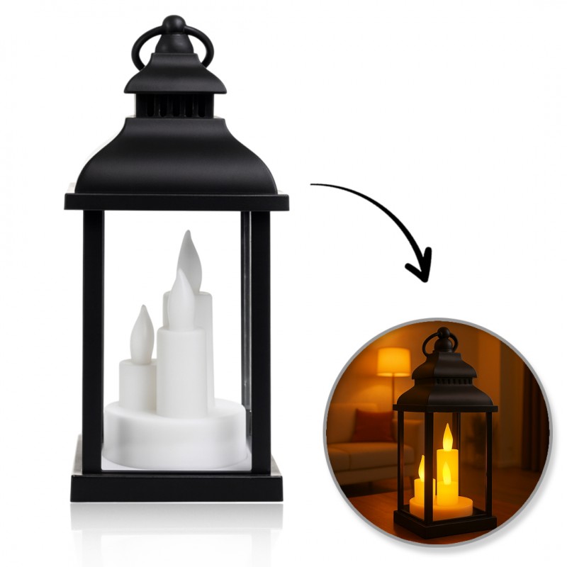 lampion-dekoracyjny-led-z-imitacja-swiec-10-x-22-cm-lamp52cz Lampion dekoracyjny LED z imitacją świec 10 x 22 cm - LAMP52CZ - obrazek 1
