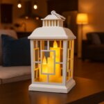 Lampion dekoracyjny LED z imitacją świec 12 x 23 cm - LAMP54WZ3 - obrazek 2