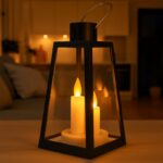 Lampion dekoracyjny LED z imitacją świec 11 x 22 cm - LAMP55 - obrazek 2