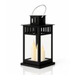 Lampion dekoracyjny LED z imitacją świecy 8 x 15 cm - LAMP57CZ - obrazek 2