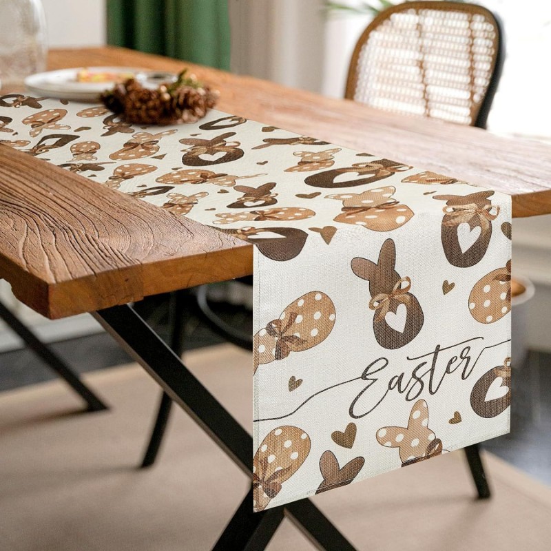 lniany-bieznik-na-stol-wielkanocny-kroliczki-easter-180-x-33cm-bzk02 Lniany bieżnik na stół wielkanocny, króliczki, EASTER 180 x 33cm BZK02 - obrazek 1