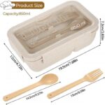 Lunch box, śniadaniówka ze sztućcami beżowy przegródki 850 ml PJM46 - obrazek 3