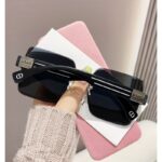 Okulary przeciwsłoneczne BLACK zdobienie BLINK GOLD OK390 - obrazek 4