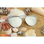 Okulary przeciwsłoneczne GLAM ROCK FASHION Lustrzanki Srebrne OK21WZ6 - obrazek 3