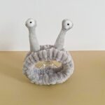 Opaska kosmetyczna do włosów ślimak, szara pluszowa 20x5cm OPK22SZ - obrazek 5