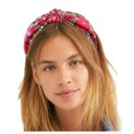 Opaska turban z materiału gruba 6,5 cm świąteczna O457 - obrazek 3