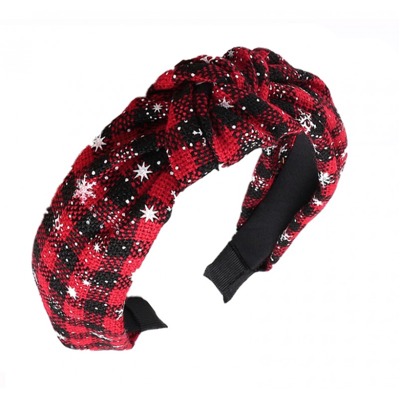 opaska-turban-z-materialu-gruba-65-cm-swiateczna-o458 Opaska turban z materiału gruba 6,5 cm świąteczna O458 - obrazek 1