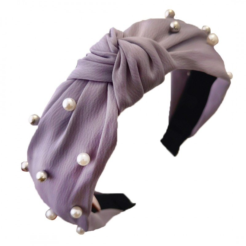 opaska-turban-z-materialu-gruba-perelki-fiolet-o227fio Opaska turban z materiału gruba perełki fiolet O227FIO - obrazek 1