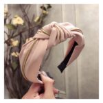 Opaska turban z materiału gruba złocona O219R - obrazek 2