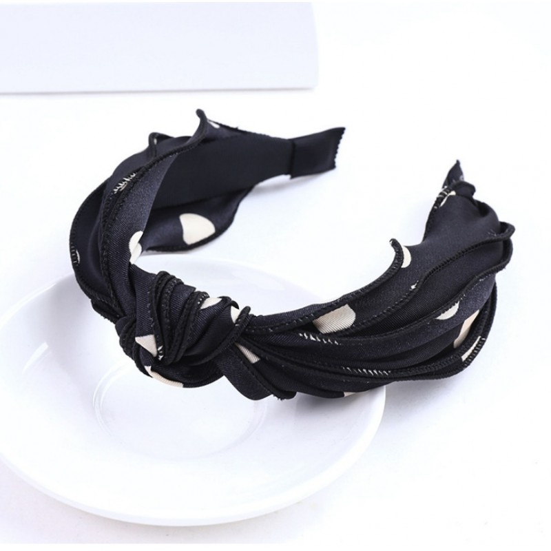 opaska-turban-z-materialu-w-groszki-o367wz3 Opaska turban z materiału w groszki O367WZ3 - obrazek 1