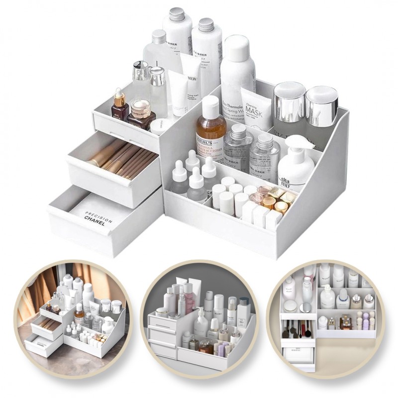 organizer-na-kosmetyki-bialy-255x155x115-cm-cb15b Organizer na kosmetyki biały 25,5x15,5x11,5 cm CB15B - obrazek 1
