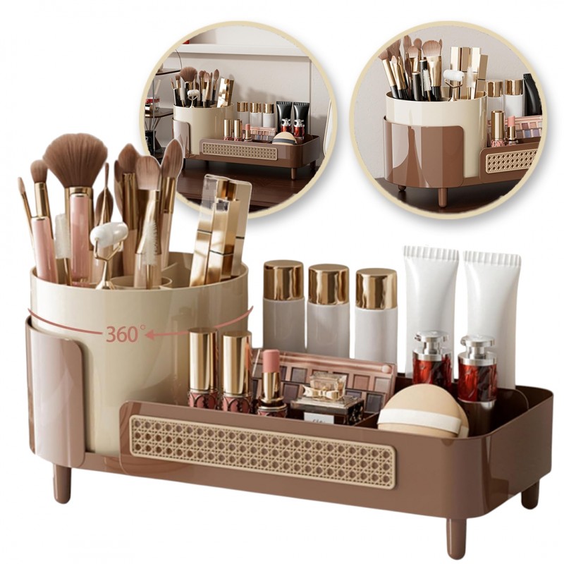 organizer-na-pedzle-kosmetyki-plecionka-wiedenska-obrotowy-345x14x15-cm-cb75br Organizer na pędzle, kosmetyki, plecionka wiedeńska obrotowy 34,5x14x15 cm CB75BR - obrazek 1