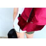 Plecak aksamitny VELVET BORDO - obrazek 3