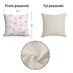 Poszewka na poduszkę 45 x 45 cm biała, KOKARDKI różowe POD228 - obrazek 4