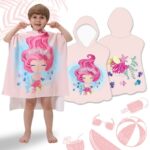 RĘCZNIK PLAŻOWY Peleryna dziecięca SYRENKA muszelki 60 x 60cm PEL02WZ4