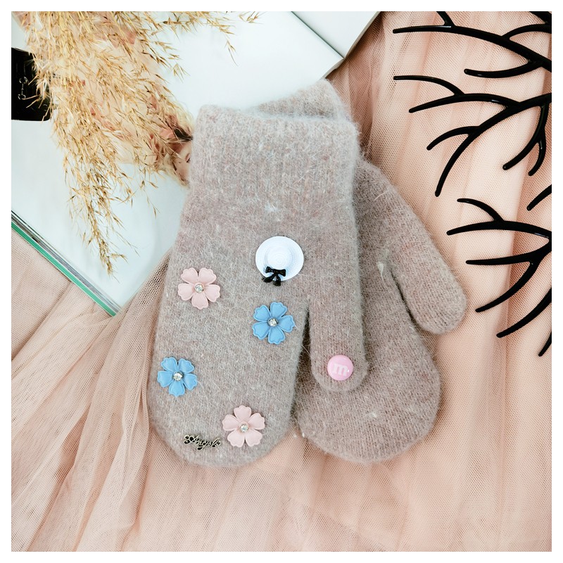 rekawiczki-cute-angel-kwiatki-rek129 RĘKAWICZKI CUTE ANGEL, KWIATKI REK129 - obrazek 1
