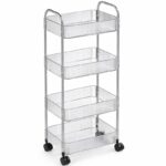 Ryflowany regał, szafka na kółkach, 4 poziomy, transparentny 36x26x95cm SZ54 - obrazek 3
