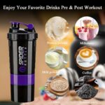 Shaker sportowy, bidon Twist Off do odżywki białkowej z sitkiem 500ML BD55FIO - obrazek 4