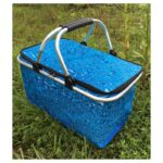 Składany kosz termiczny na zakupy, piknik 47x27x23cm KP01WOD - obrazek 2