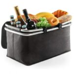 Składany kosz termiczny na zakupy, piknik czarny 47x27x23cm KP01CZ - obrazek 2