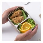Śniadaniówka LUNCH BOX z widelcem, stal nierdzewna, 2 poziomy, zielony PJM50ZIE - obrazek 5