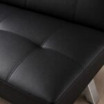 Sofa, kanapa 3 osobowa FLEX z funkcją spania, chromowane nogi, ekoskóra czarna SOF04CZ - obrazek 4