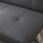 Sofa, kanapa 3 osobowa FLEX z funkcją spania, chromowane nogi, grafit melanż SOF04GRAF - obrazek 3