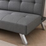 Sofa, kanapa 3 osobowa FLEX z funkcją spania, chromowane nogi, grafit melanż SOF04GRAF - obrazek 4