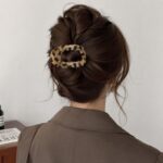 Spinka do włosów brąz panterka wzór zwierzęcy XL elegancka SP465 - obrazek 2
