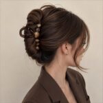 Spinka do włosów brąz XL elegancka klamra SP468 - obrazek 2