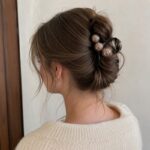 Spinka do włosów, do koka, elegancka klamra XL z kuleczkami SP473 - obrazek 2