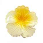 Spinka do włosów klamra XL kwiat HIBISKUS OMBRE żółta 7,5 x 7,5cm SP385 - obrazek 2