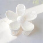 Spinka do włosów klamra XL kwiat Marmurek biały 7,5 x 8cm SP379B - obrazek 2